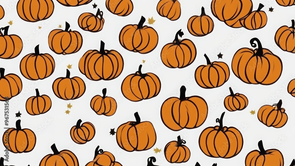 seamless pattern with pumpkins