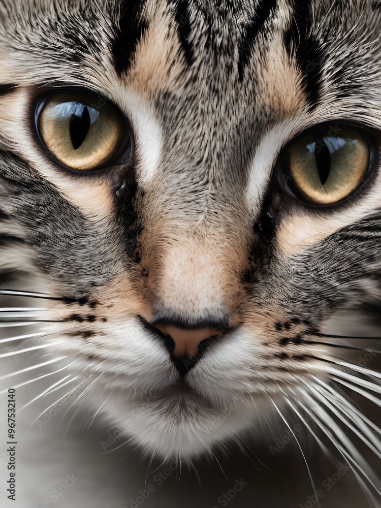 Black and white close-up of a cat's eye with a soft gradient background Black and white close-up of a cat's eye with a soft gradient background