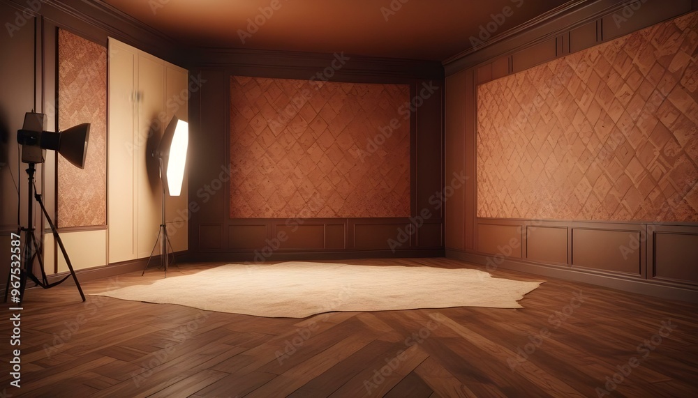 Photo interior modern design room 3d illustration; Photo interior modern design room 3d illustration;