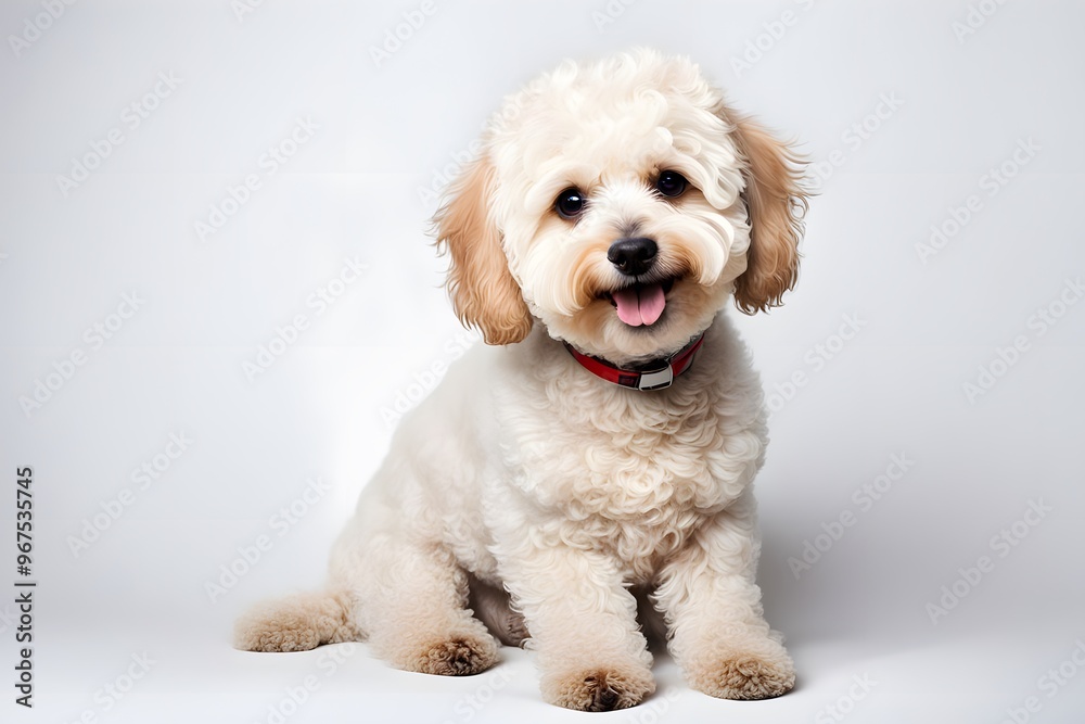 Bichpoo dog on white background, Ai Generated Bichpoo dog on white background, Ai Generated