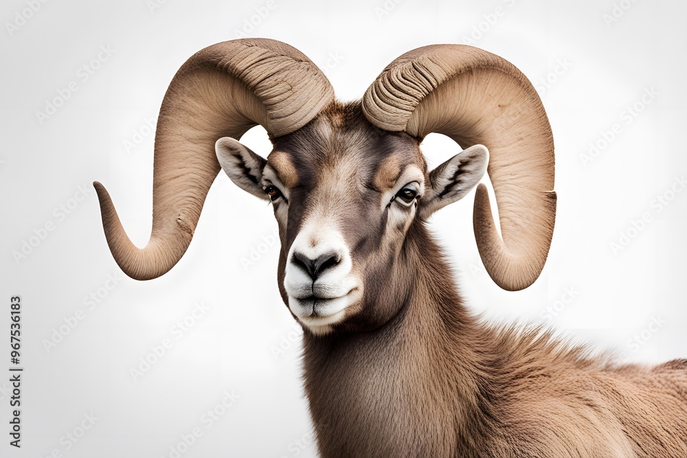 Bighorn sheep on white background, Ai Generated Bighorn sheep on white background, Ai Generated