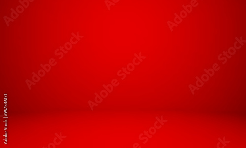Empty red studio room vector background. Can be used for for display or montage your products