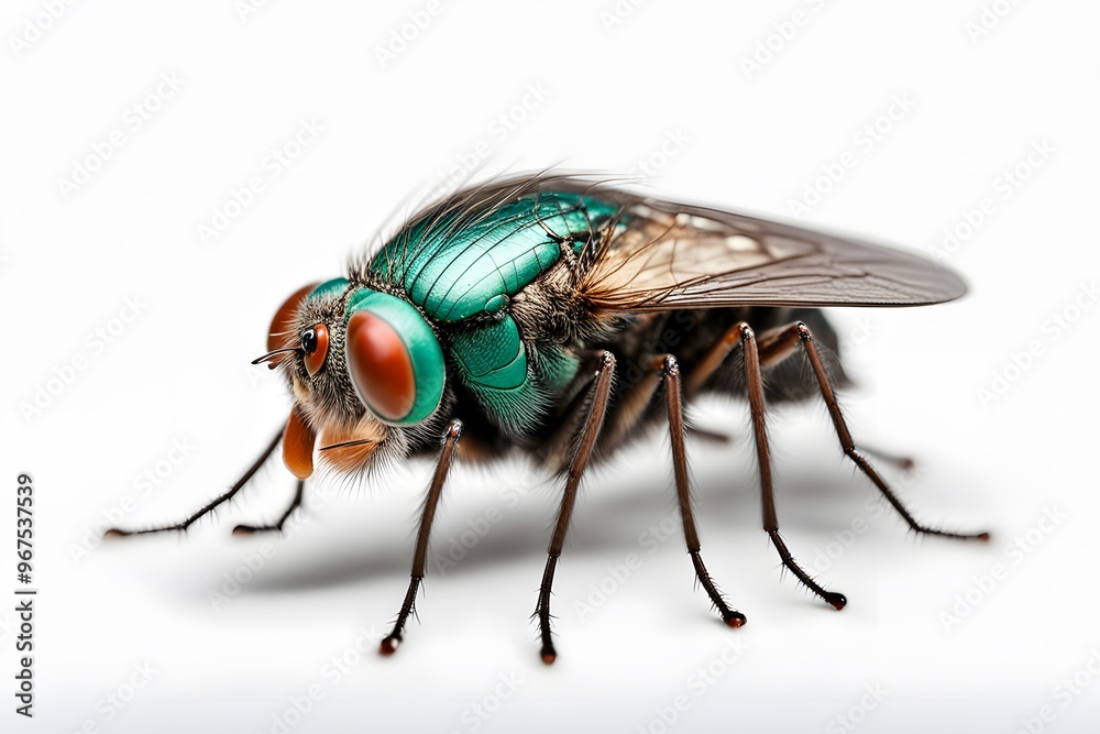Blowfly on white background, Ai Generated Blowfly on white background, Ai Generated