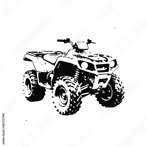atv stencil vector hand drawn illustration