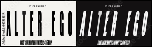 Condensed vector font with number. Alphabet of sans serif font with modern typography. bold and tall vector font	