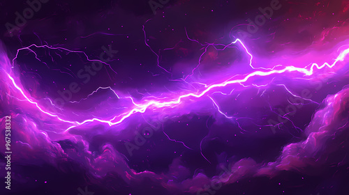 A purple lightning bolt is shown in this image. Lightning Storm. Illustration