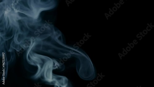 Smoke swirling on black background. Effect overlay.
