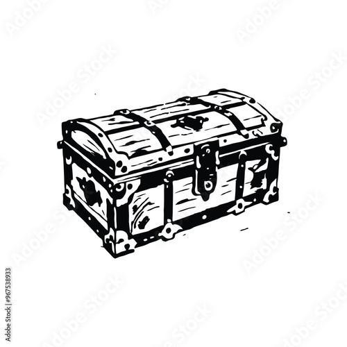 box cest stencil vector hand drawn illustration