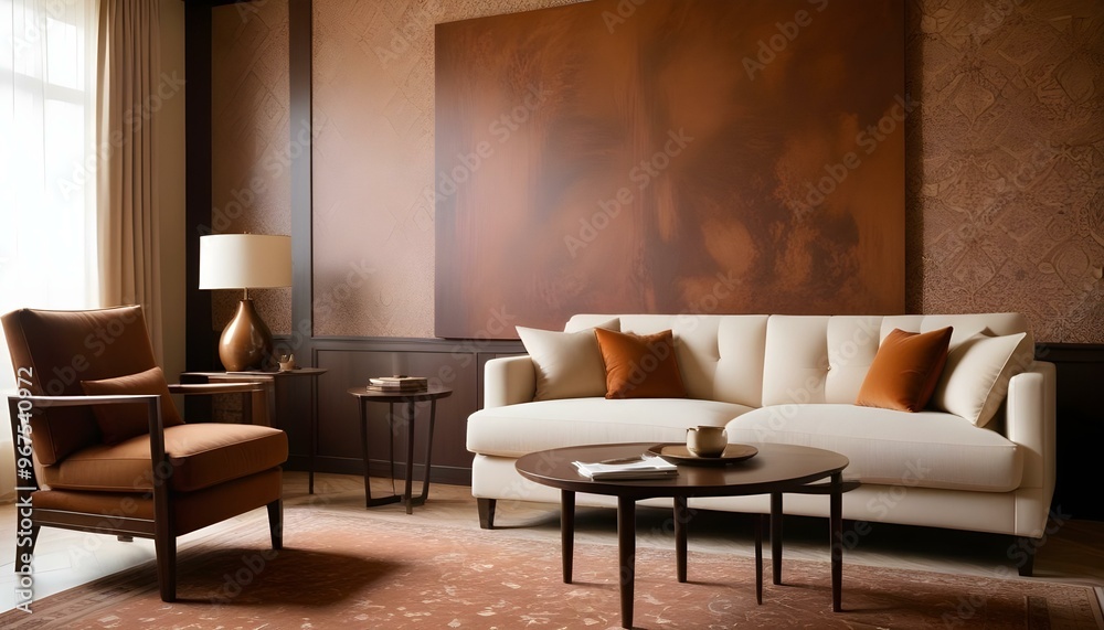 Photo interior modern design room 3d illustration; Photo interior modern design room 3d illustration;