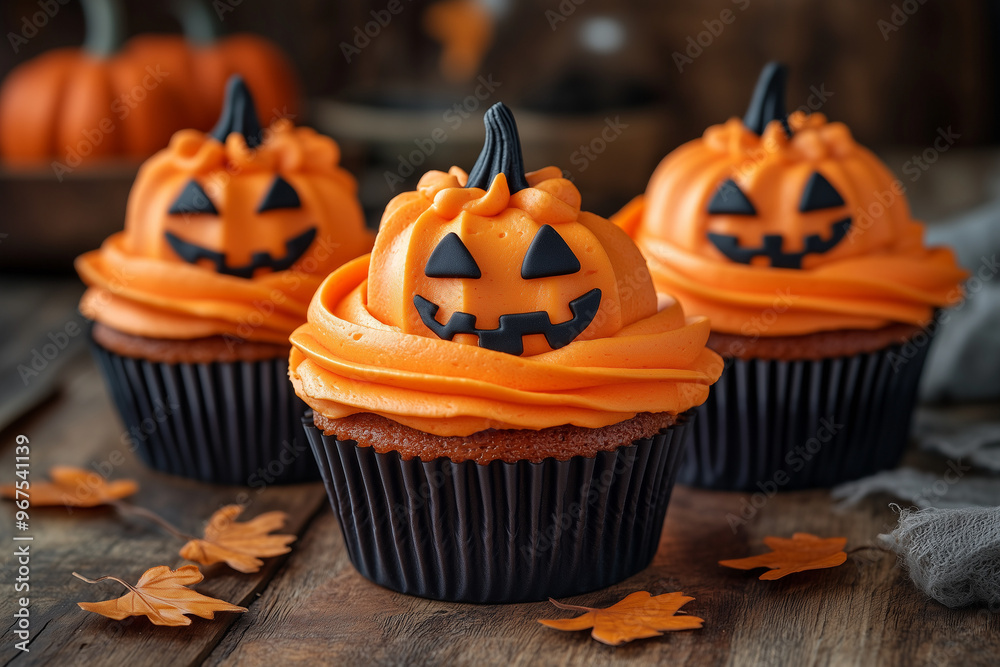 Halloween pumpkin cupcakes