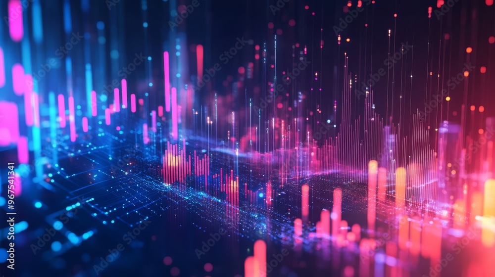 custom made wallpaper toronto digitalA colorful, abstract image of a cityscape with many different colored lines