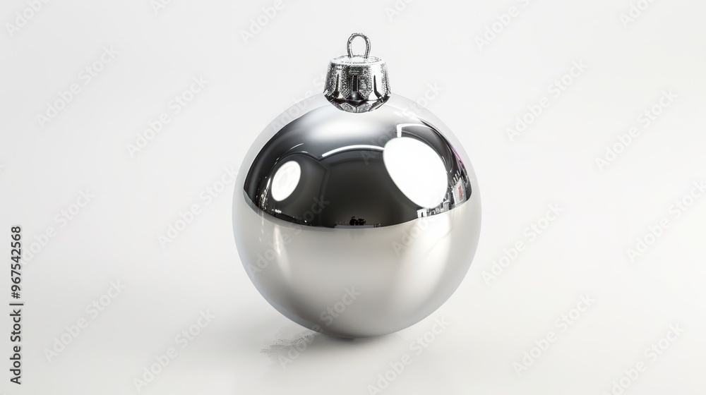 Silver Christmas ball on a white background isolated