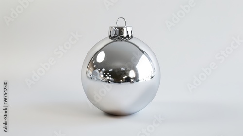 Silver Christmas ball on a white background isolated photo