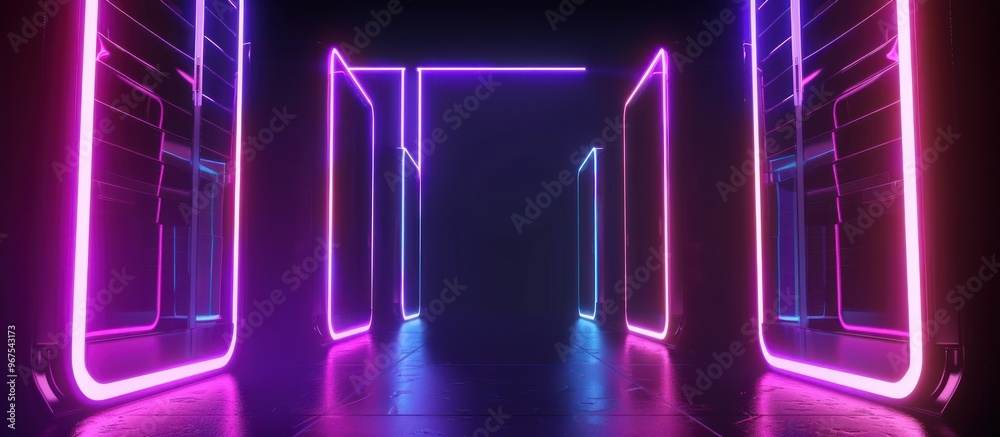 Neon Light Corridor Neon Light Corridor