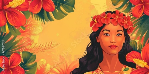 Asian American Native Hawaiian Pacific Islander Heritage Month banner template with empty copy space for text 