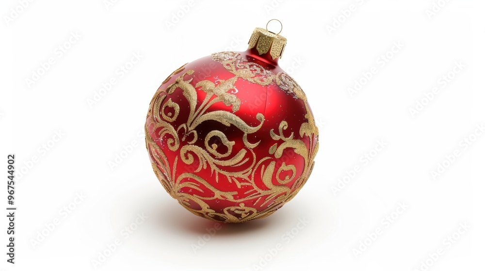 Red Christmas ball on white background isolated Red Christmas ball on white background isolated