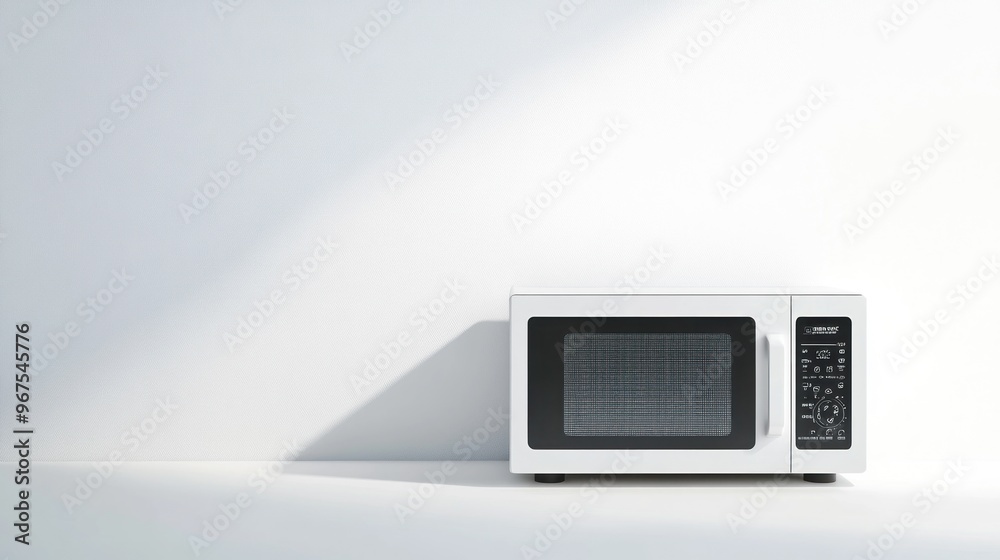 Obraz premium White Microwave on a White Countertop