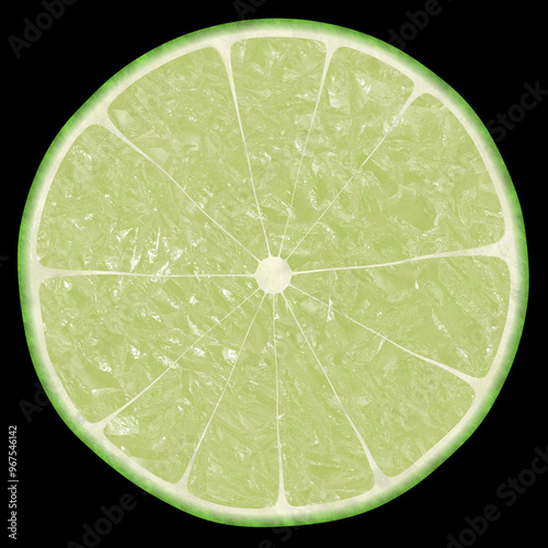 Cut lime fruit, lemon fruit cut in half