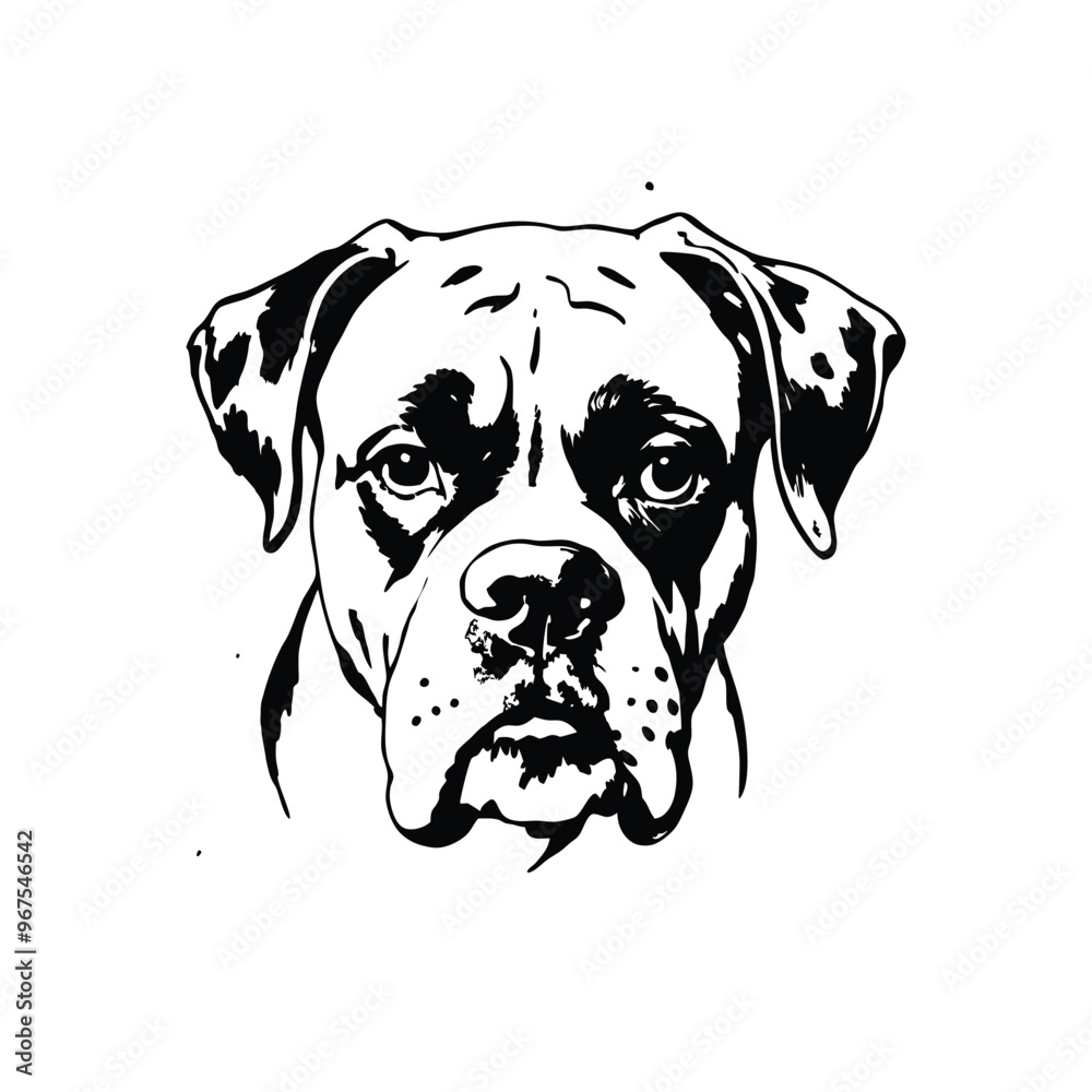 custom made wallpaper toronto digitalboxer dog stencil vector hand drawn illustration