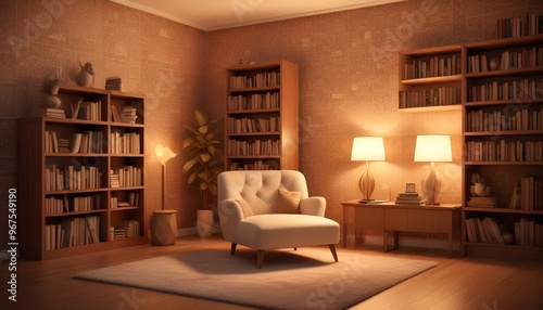 Photo interior modern design room 3d illustration;