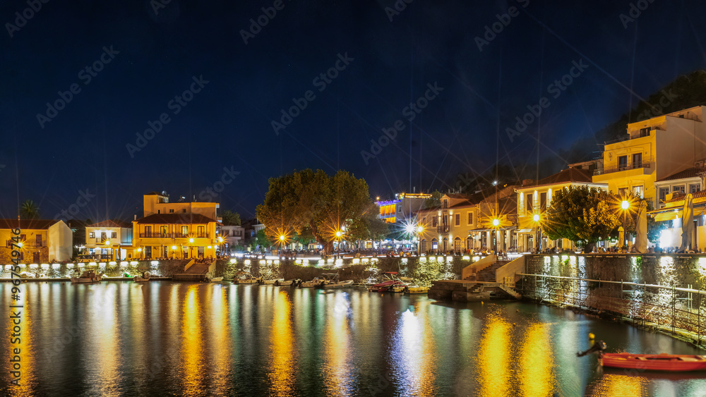 Nightlife of Nafpaktos in Greece.