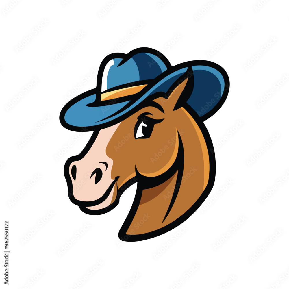 Horse Mascot Logo Wearing Hat eps Horse Mascot Logo Wearing Hat eps