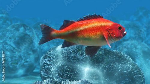 Rockfish swimming under water