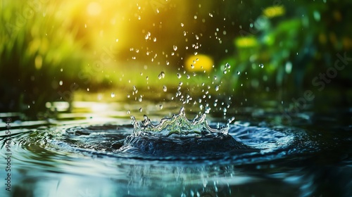 Nature and water are closely interconnected. Water nourishes and sustains the life of plants and animals. It helps regulate the Earth's temperature and climate. photo