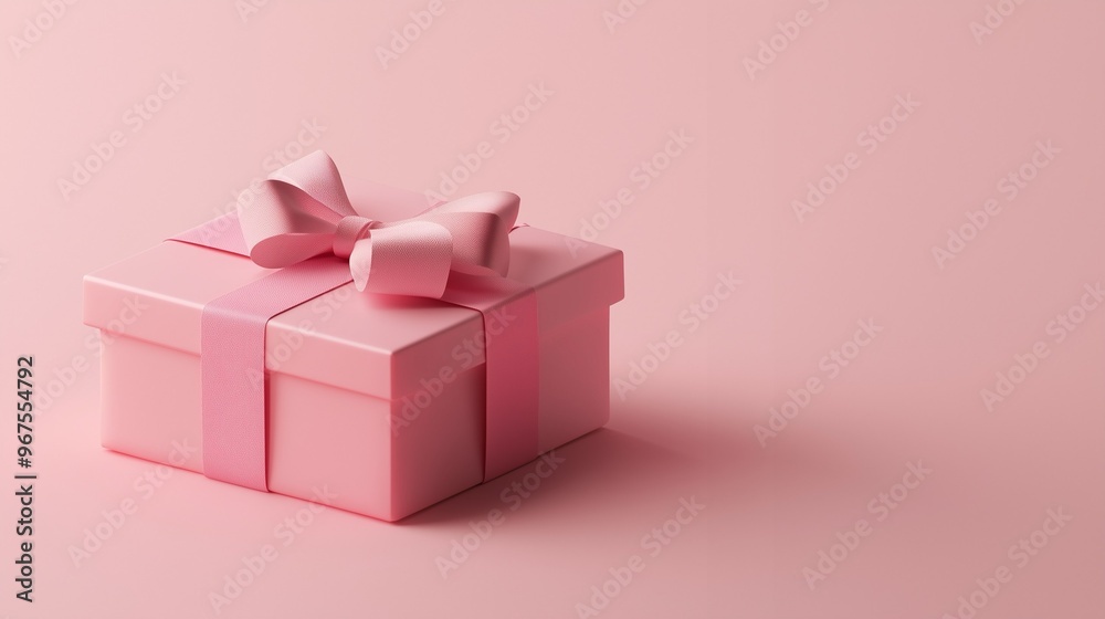 Fototapeta premium Elegant Pink Gift Box with Ribbon