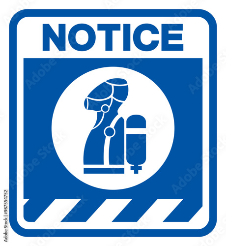 Notice Wear SCBA Symbol Sign, Vector Illustration, Isolate On White Background Label .EPS10