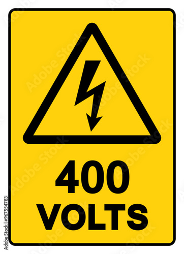 Danger 400 Volts Tag Symbol Sign,Vector Illustration, Isolate On White Background Label. EPS10