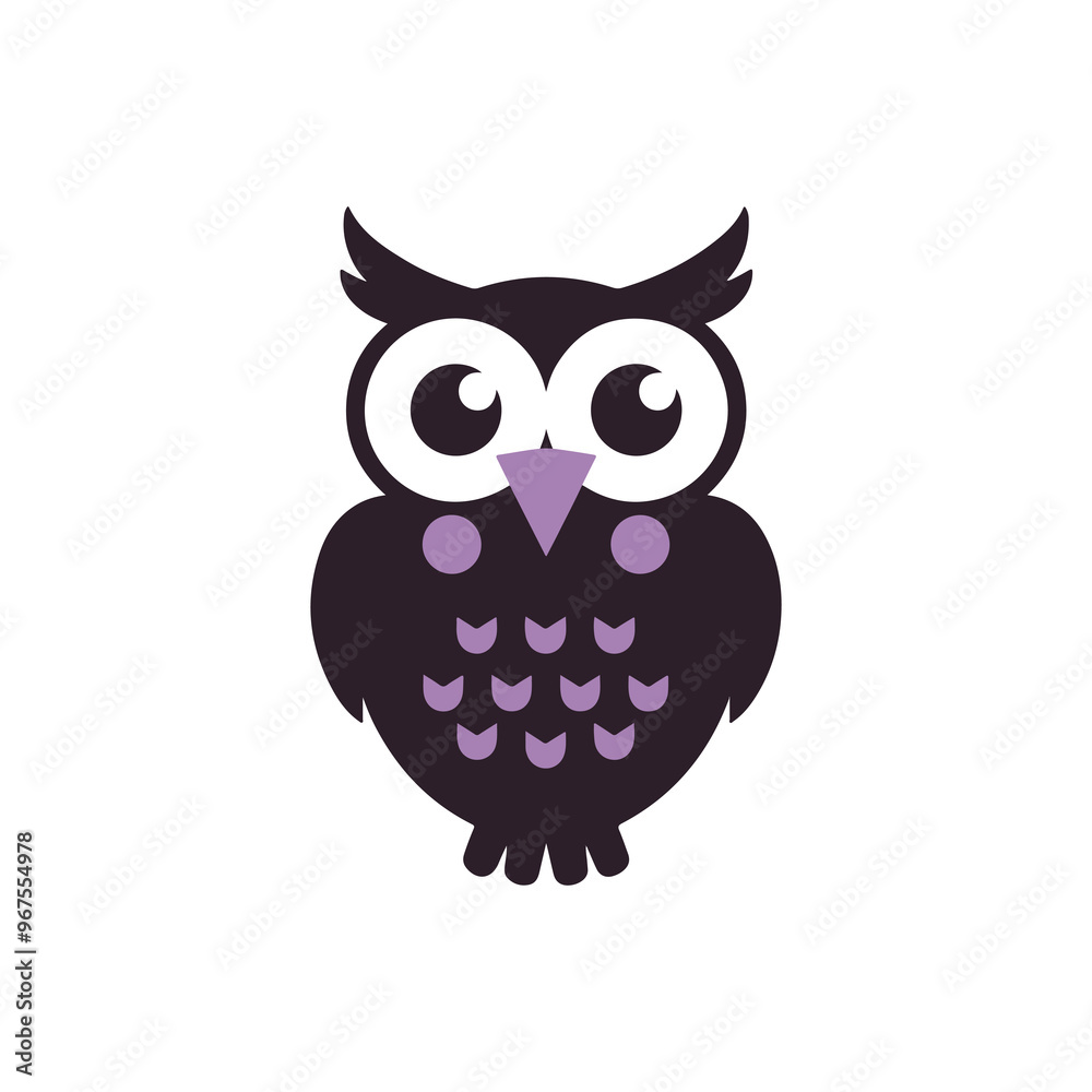 Illustration of vector style owl silhouette Illustration of vector style owl silhouette