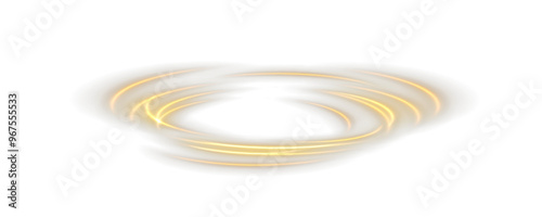 Vector png background with gold glowing lines. Gold glowing lines of speed. Light glow effect. Light trail wave, fire trail line and glow curve swirl.