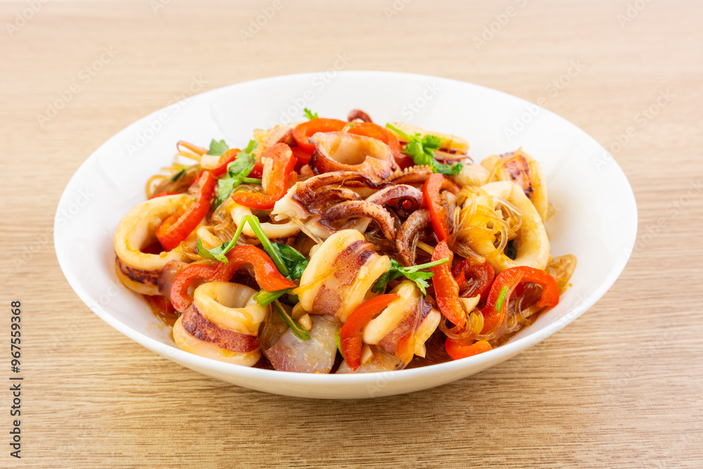A dish of home-cooked fried squid rings A dish of home-cooked fried squid rings
