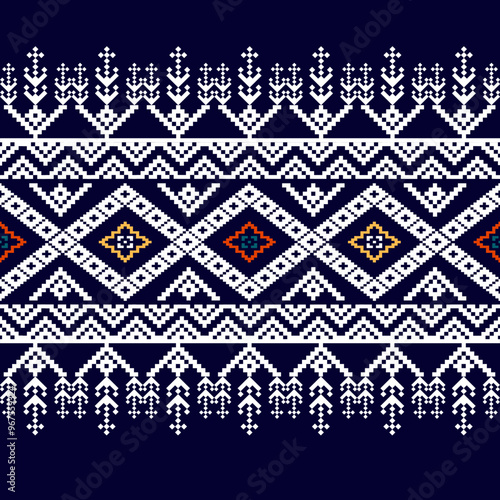 seamless pattern design in white and black. geometric illustration Detailed vector illustration. pixel design