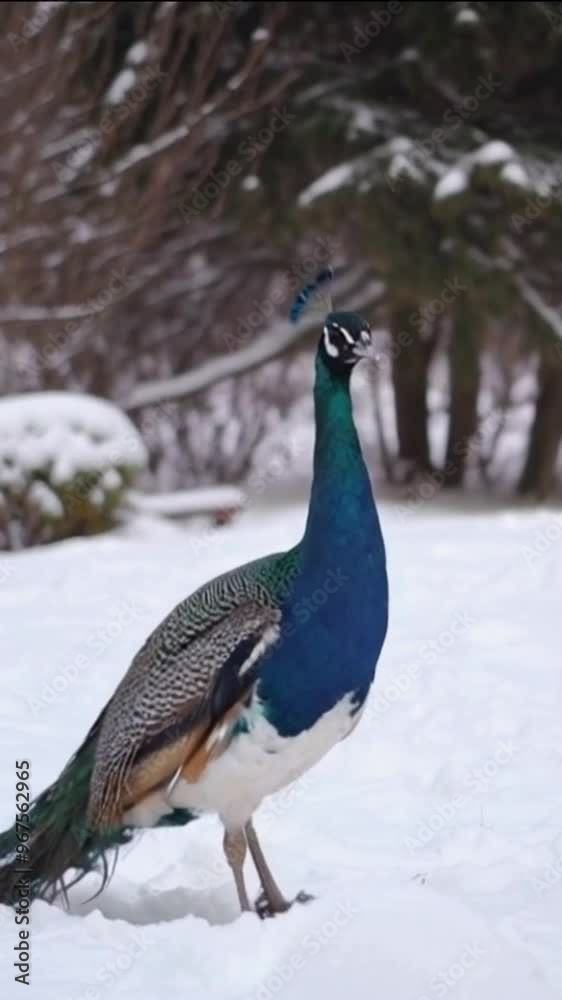 A peacock standing in a forest A peacock standing in a forest