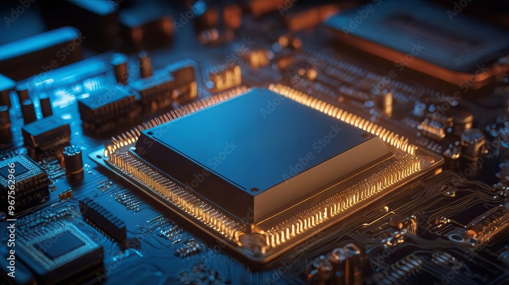 Cpu Mockup Modem processor mockup , cpu mockup ,ai gen Stock Photo | Adobe Stock