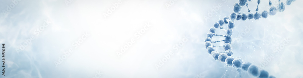 A scientific medical background with DNA strands, emphasizing the intersection of biology and technology. The white and blue tones add a clean and futuristic feel, suitable for medical or scientific c A scientific medical background with DNA strands, emphasizing the intersection of biology and technology. The white and blue tones add a clean and futuristic feel, suitable for medical or scientific c