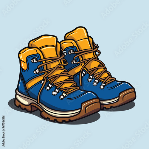 Pair of Hiking Boots for Winter Adventure Icon Isolated Vector Illustration