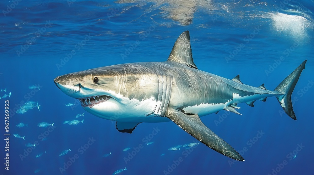 Fototapeta premium The great white shark is one of the biggest meat-eating fish in the ocean.