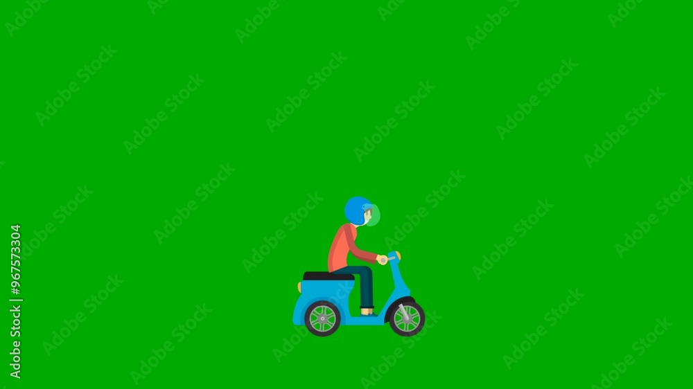 Green screen animation of motorbike rider. 4K videos Green screen animation of motorbike rider. 4K videos