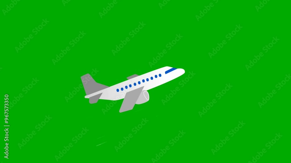 Airplane moving from bottom left to top right, isolated on Green Screen Background 4K video animation Airplane moving from bottom left to top right, isolated on Green Screen Background 4K video animation