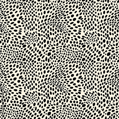 Black dots on a white background. Seamless background. Optical illusion.