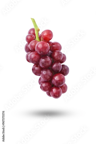 Flying red grape fruit isolated on white background , clipping path.