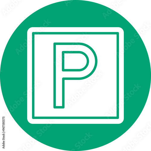 Parking Lot glyph circle icon