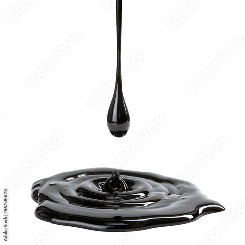 Pouring Black Liquid Isolated Photo Png. photo