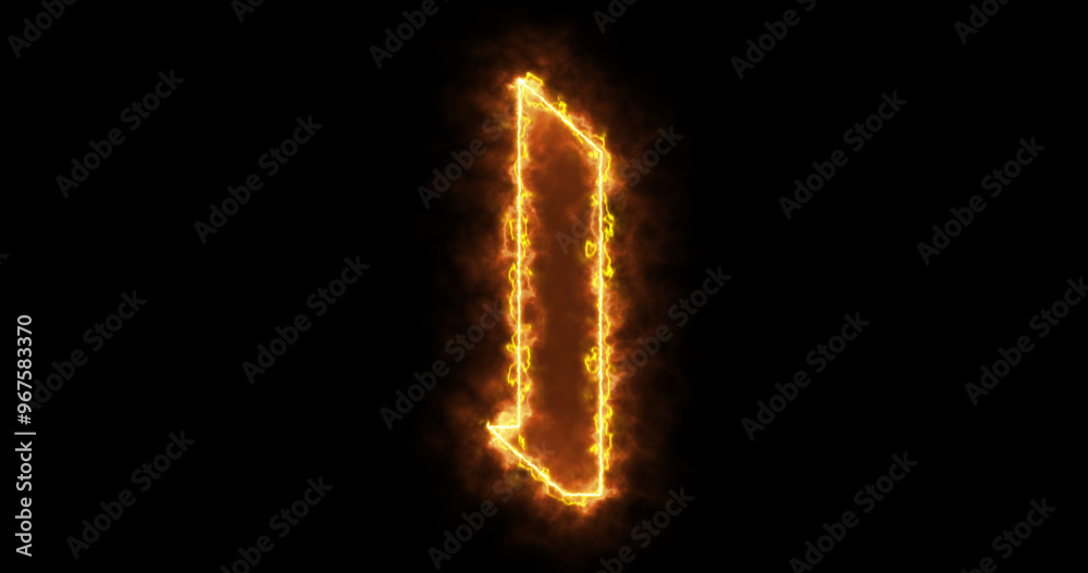 Neon I alphabet on black background. I alphabet neon moving outline for an online shop, blog, web, cafe, and hotel on a black BG.Technology video material animation. Easy to use in any video.