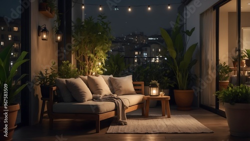 Sofa on the modern terrace photo