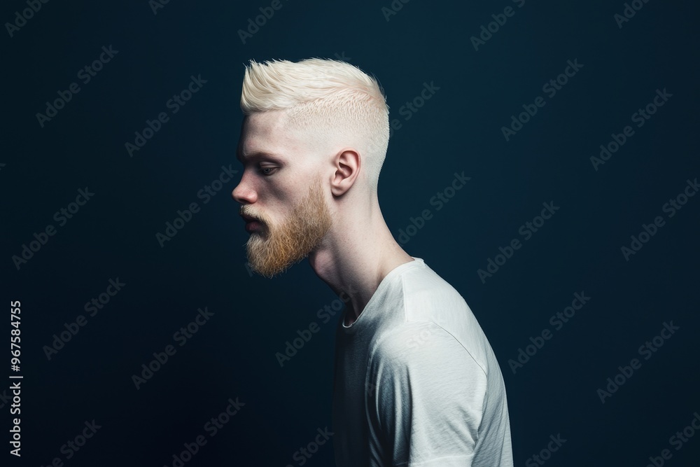 This image depicts a thoughtful man with long white hair and a beard, against a solid dark blue background that suggests calm and introspection This image depicts a thoughtful man with long white hair and a beard, against a solid dark blue background that suggests calm and introspection
