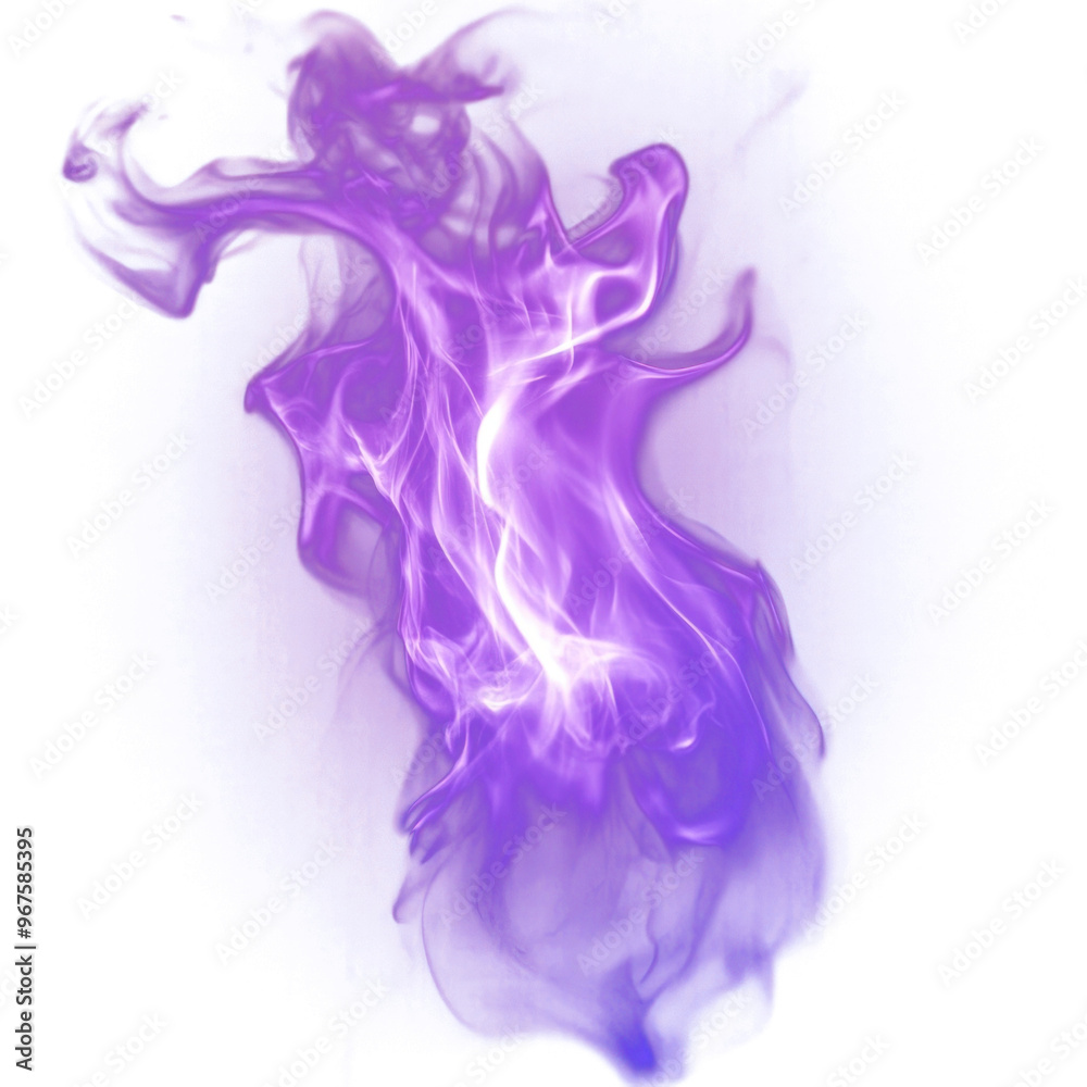 Fototapeta premium Droped shaped purple fire bonfire smoke flame.